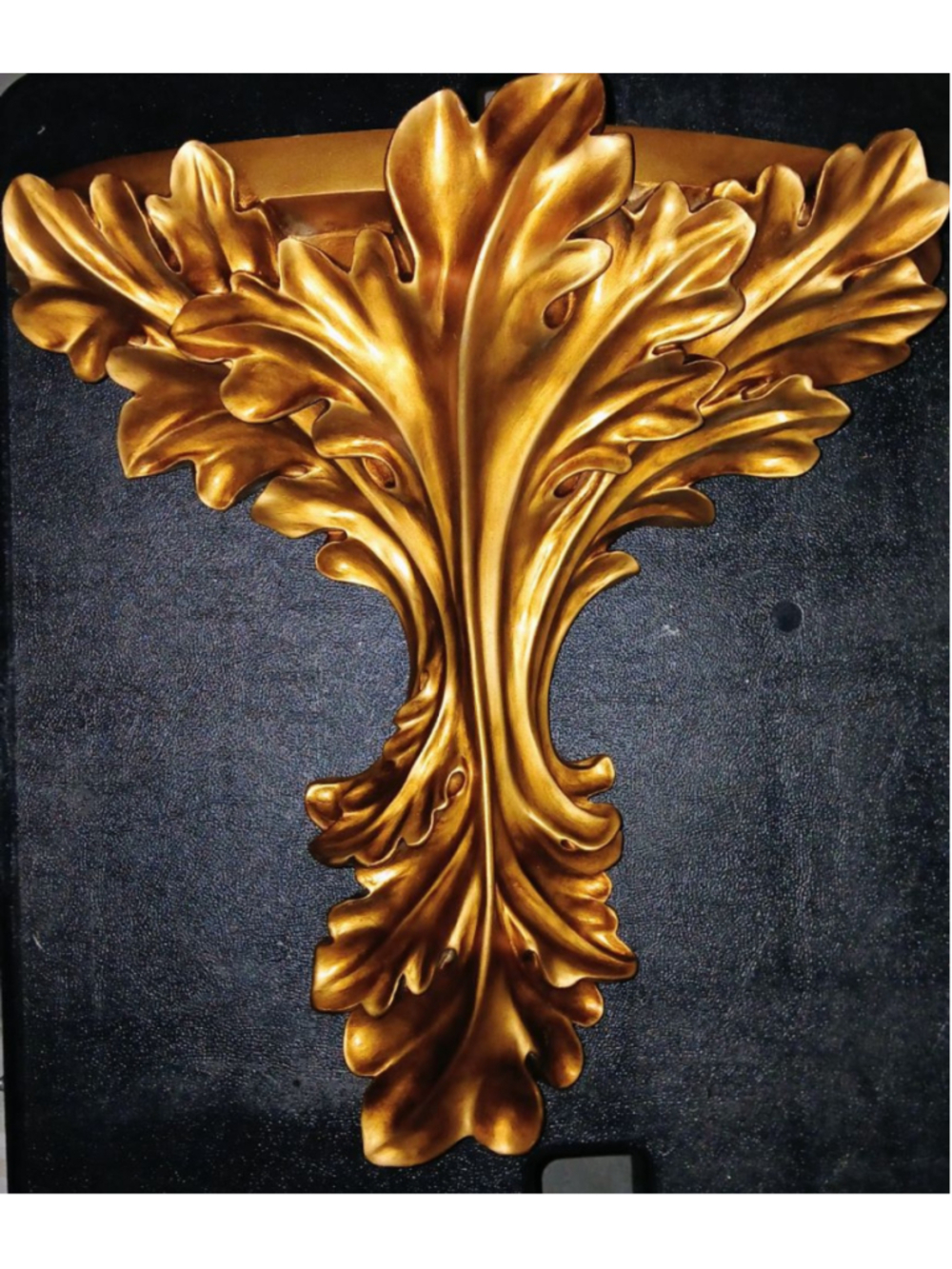 Vintage Gold Leaf Wall Decor Art approximate 16"X16"X8"